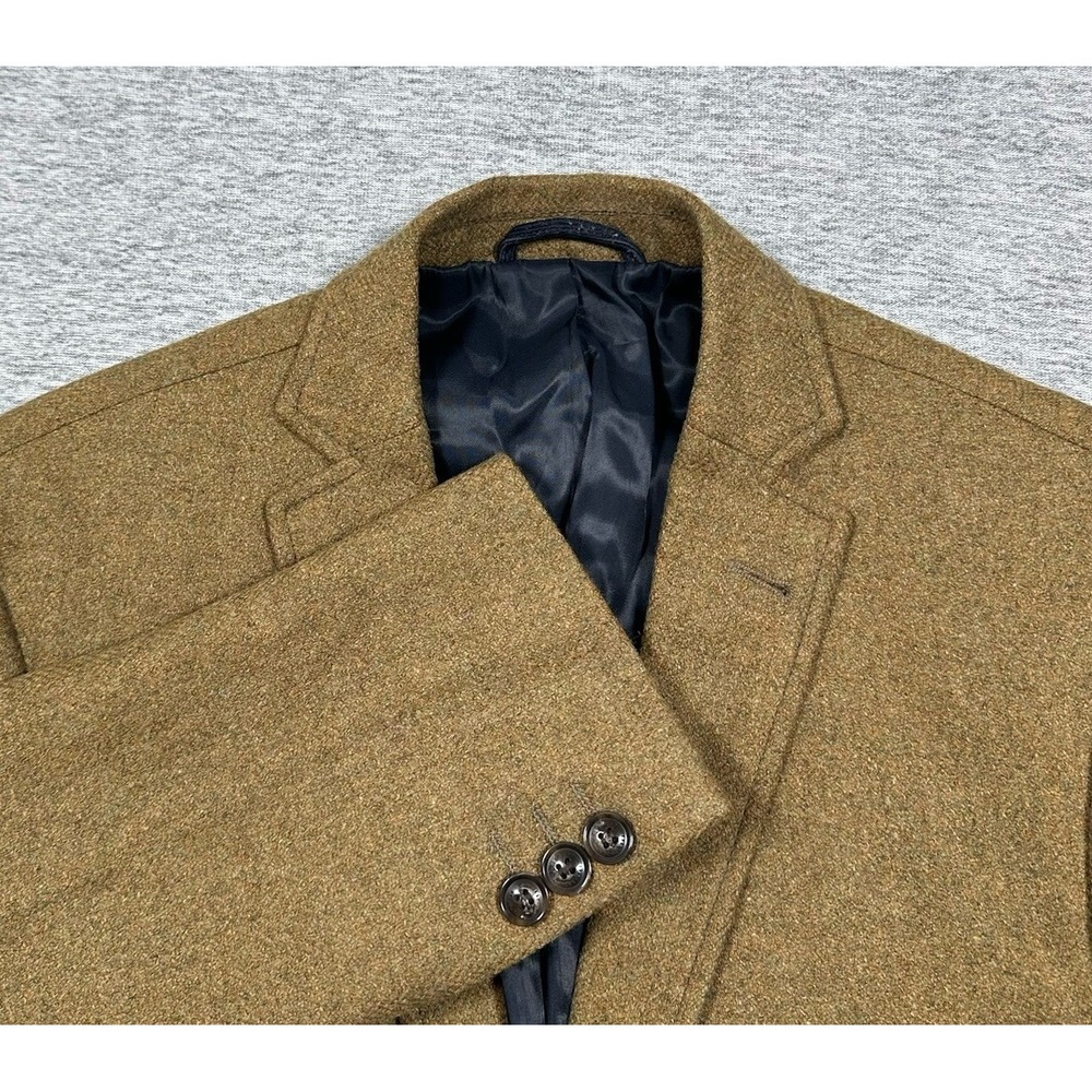 Frank & Oak Blazer Mens 38 Mustard Wool Cashmere Laurier Fit Herringbone Jacket